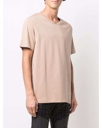 beige T-Shirt mit einem Rundhalsausschnitt von Balmain