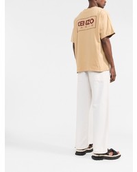 beige T-Shirt mit einem Rundhalsausschnitt von Kenzo