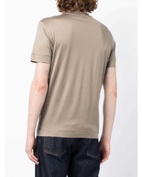 beige T-Shirt mit einem Rundhalsausschnitt von Emporio Armani