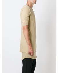 beige T-Shirt mit einem Rundhalsausschnitt von Thom Krom