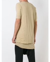 beige T-Shirt mit einem Rundhalsausschnitt von Thom Krom