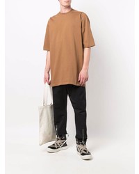 beige T-Shirt mit einem Rundhalsausschnitt von Rick Owens