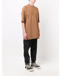 beige T-Shirt mit einem Rundhalsausschnitt von Rick Owens