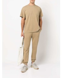 beige T-Shirt mit einem Rundhalsausschnitt von John Elliott