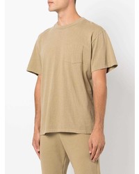 beige T-Shirt mit einem Rundhalsausschnitt von John Elliott