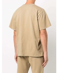 beige T-Shirt mit einem Rundhalsausschnitt von John Elliott