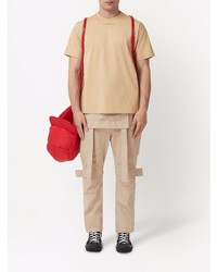 beige T-Shirt mit einem Rundhalsausschnitt von Burberry