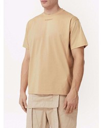 beige T-Shirt mit einem Rundhalsausschnitt von Burberry