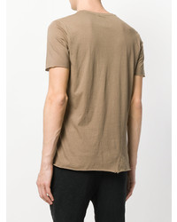 beige T-Shirt mit einem Rundhalsausschnitt von Thom Krom