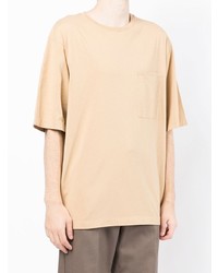 beige T-Shirt mit einem Rundhalsausschnitt von Lemaire