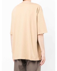 beige T-Shirt mit einem Rundhalsausschnitt von Lemaire