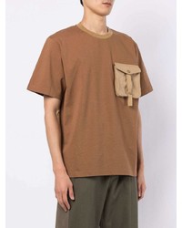 beige T-Shirt mit einem Rundhalsausschnitt von White Mountaineering