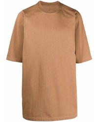 beige T-Shirt mit einem Rundhalsausschnitt von Rick Owens