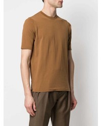 beige T-Shirt mit einem Rundhalsausschnitt von Dell'oglio