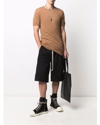 beige T-Shirt mit einem Rundhalsausschnitt von Rick Owens