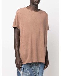 beige T-Shirt mit einem Rundhalsausschnitt von Greg Lauren