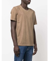 beige T-Shirt mit einem Rundhalsausschnitt von Mazzarelli