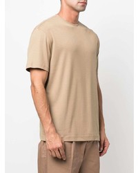 beige T-Shirt mit einem Rundhalsausschnitt von Lemaire