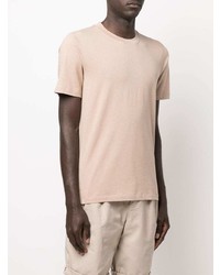 beige T-Shirt mit einem Rundhalsausschnitt von Brunello Cucinelli