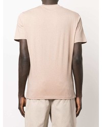 beige T-Shirt mit einem Rundhalsausschnitt von Brunello Cucinelli