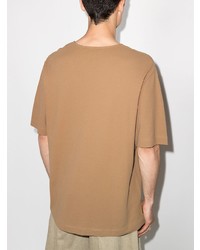 beige T-Shirt mit einem Rundhalsausschnitt von Lemaire