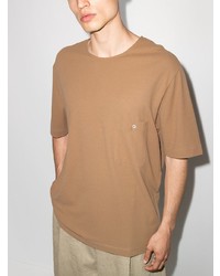 beige T-Shirt mit einem Rundhalsausschnitt von Lemaire