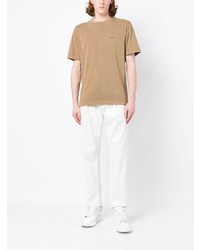 beige T-Shirt mit einem Rundhalsausschnitt von BOSS