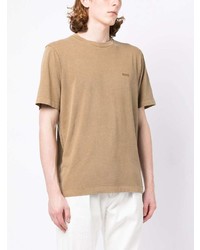 beige T-Shirt mit einem Rundhalsausschnitt von BOSS