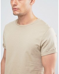 beige T-Shirt mit einem Rundhalsausschnitt von Asos