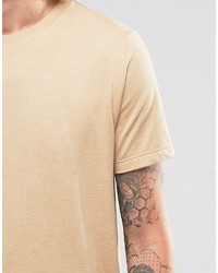 beige T-Shirt mit einem Rundhalsausschnitt von Asos