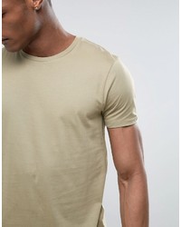 beige T-Shirt mit einem Rundhalsausschnitt von Asos