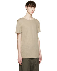 beige T-Shirt mit einem Rundhalsausschnitt von Balmain