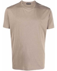 beige T-Shirt mit einem Rundhalsausschnitt von Tom Ford