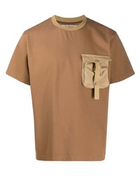 beige T-Shirt mit einem Rundhalsausschnitt von White Mountaineering