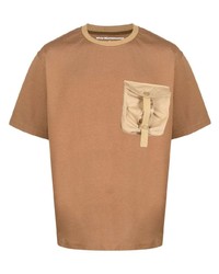 beige T-Shirt mit einem Rundhalsausschnitt von White Mountaineering