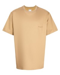 beige T-Shirt mit einem Rundhalsausschnitt von Wooyoungmi