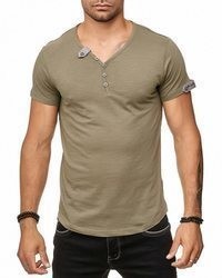 beige T-shirt mit einer Knopfleiste von Früchtl