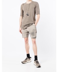 beige T-shirt mit einer Knopfleiste von Thom Krom