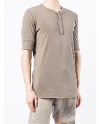 beige T-shirt mit einer Knopfleiste von Thom Krom