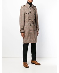 beige Trenchcoat mit Schottenmuster von Gabriele Pasini