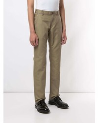 beige vertikal gestreifte Chinohose von D'urban