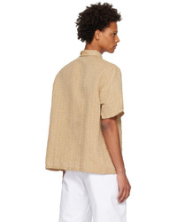 beige vertikal gestreiftes Langarmhemd von Our Legacy