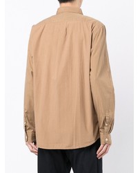 beige vertikal gestreiftes Langarmhemd von PS Paul Smith