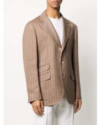 beige vertikal gestreiftes Sakko von Brunello Cucinelli