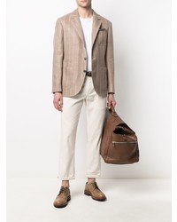 beige vertikal gestreiftes Sakko von Brunello Cucinelli