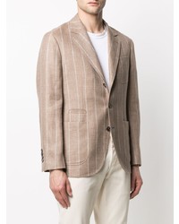 beige vertikal gestreiftes Sakko von Brunello Cucinelli