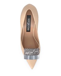 beige verzierte Leder Pumps von Sergio Rossi