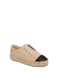 beige verzierte niedrige Sneakers