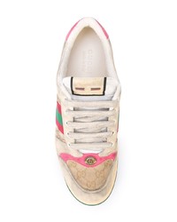 beige verzierte niedrige Sneakers von Gucci