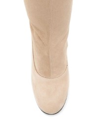 beige verzierte Overknee Stiefel aus Wildleder von Fabi